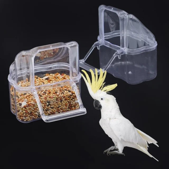 2pcs Bird Food Water Bowl Dual Feeding Cup Bird Pigeons Canary Cage Feeder Parrot Pet Aviary Hanging Stand Drinker Box Container