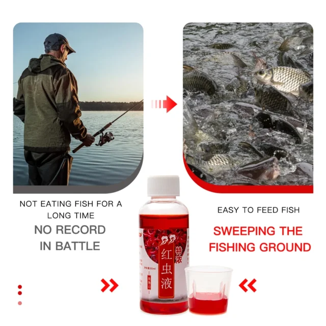 60ml Freshwater Fish Red Worm Liquid Strong Fish Attractant Concentrated FishBait Perch for Trout Cod Carp Bass Accessories - Image 4