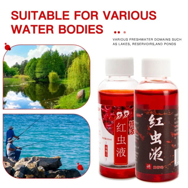 60ml Freshwater Fish Red Worm Liquid Strong Fish Attractant Concentrated FishBait Perch for Trout Cod Carp Bass Accessories - Image 5