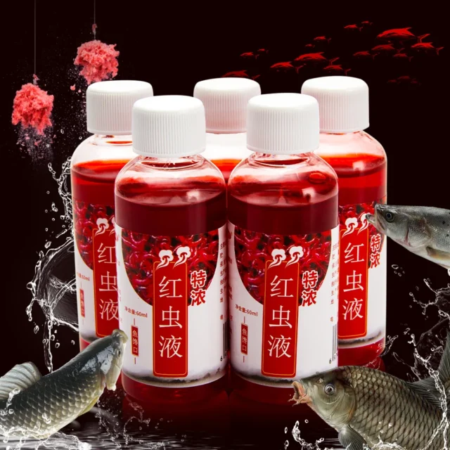 60ml Freshwater Fish Red Worm Liquid Strong Fish Attractant Concentrated FishBait Perch for Trout Cod Carp Bass Accessories