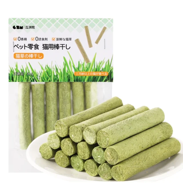 6Pieces Cat Grass Teeth Grinding Stick Pet Snacks Hairball Removal Mild Hair Row Ready To Eat Cat Baby Cat Teeth Cleaning Sticks - Image 3