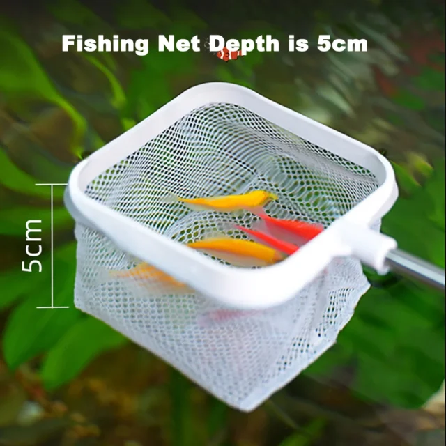 Aquarium Square Fishing Net With Suction Cup Extendable Long Handle Fishing Gear For Catching Fish Shrimp Tank Clean Accessories - Image 4