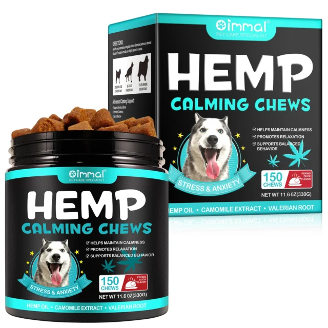 Calming Chews for Dog Anxiety & Stress Relief Treat Dry Dog Food Snack Peking Duck Flavor Suit For All Breeds Dogs 150Chews - Image 4