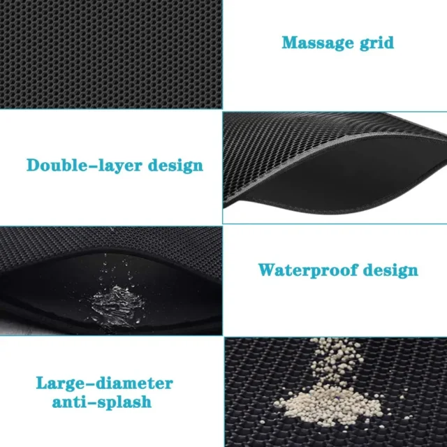 Cat Litter Mat With Gift Double Layer Waterproof Pet Litter Box Mat Non-slip Sand Cat Pad Washable Bed Mat Clean Pad Products - Image 5