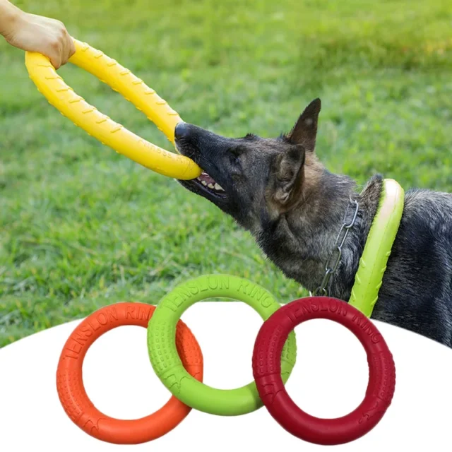 Dog Toys Pet Flying Disk Training Ring Puller Anti-Bite Floating Interactive Supplies Dog Toys Aggressive Chewing - Image 2