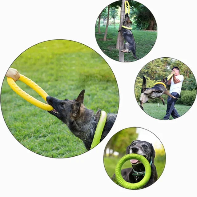 Dog Toys Pet Flying Disk Training Ring Puller Anti-Bite Floating Interactive Supplies Dog Toys Aggressive Chewing - Image 3