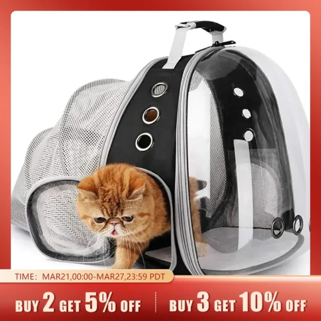 Expandable Cat Carrier Backpack Large Transparent Pet Carrier Travel Backpack Bubble Space Capsule High Quality Pet Travel Bag