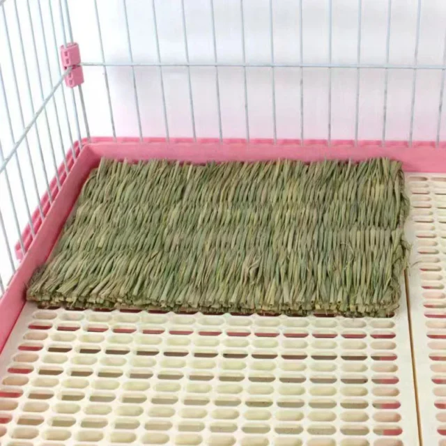 Grass Mat for Bunny Pet Rabbit Waving for Hay Mat Natural Straw Bedding Cage Mat for Small Size Animals Pet House - Image 3