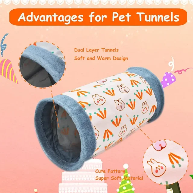 Guinea-Pig Rabbit Tunnel-Tube Toys Bunny Hamster Hideout Small Animal Activity Tunnels Hideaway Accessoies Pet Products - Image 4