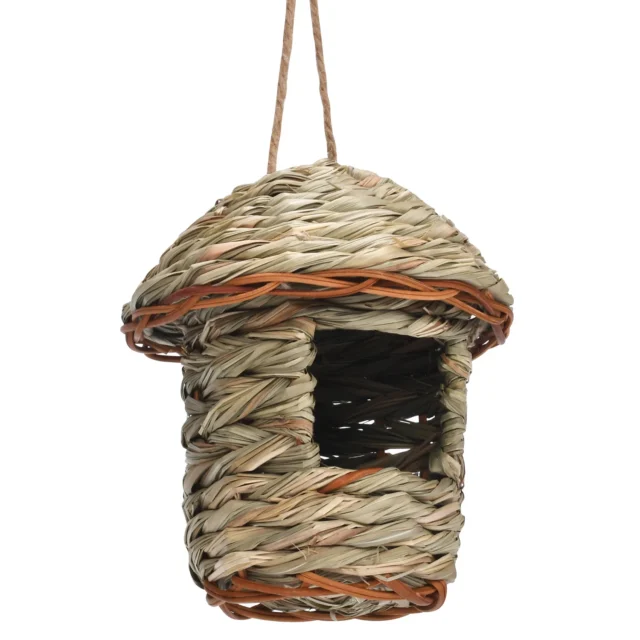 Handwoven Straw Bird Nest Parrot Hatching Outdoor Garden Hanging Hatching Breeding House Nest Bird Accessory - Image 4