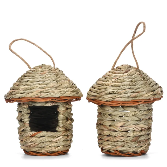 Handwoven Straw Bird Nest Parrot Hatching Outdoor Garden Hanging Hatching Breeding House Nest Bird Accessory - Image 6