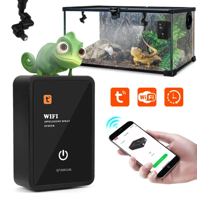 Intelligent Reptile Spray Humidifier WiFi APP Control Automatic Mist Rainforest Timing Spray System Kit Irrigation Timer Plants