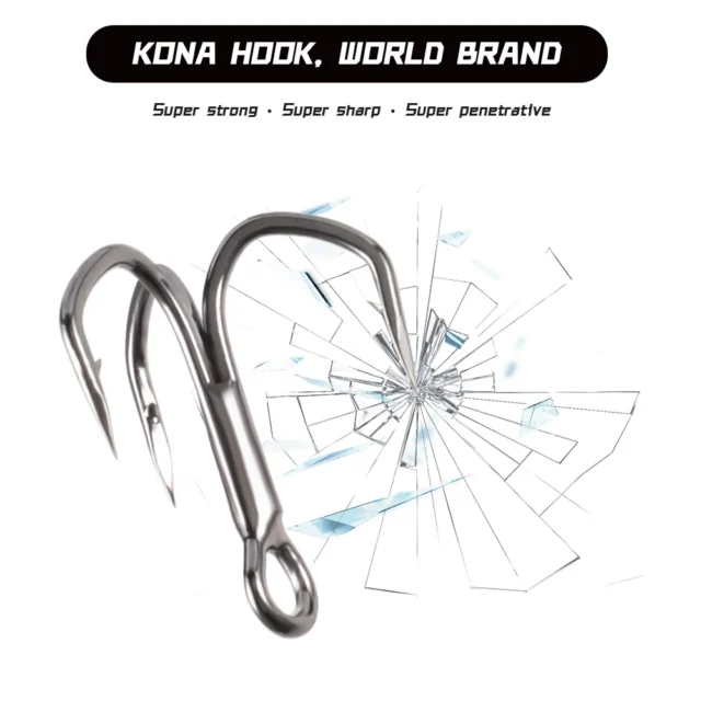 KONA 25~50PCS Treble Hooks Fishing Hooks Sharp Fishing Lure Anchor Barbed Hook High Carbon Steel Fishhook triple hook Fishing - Image 2