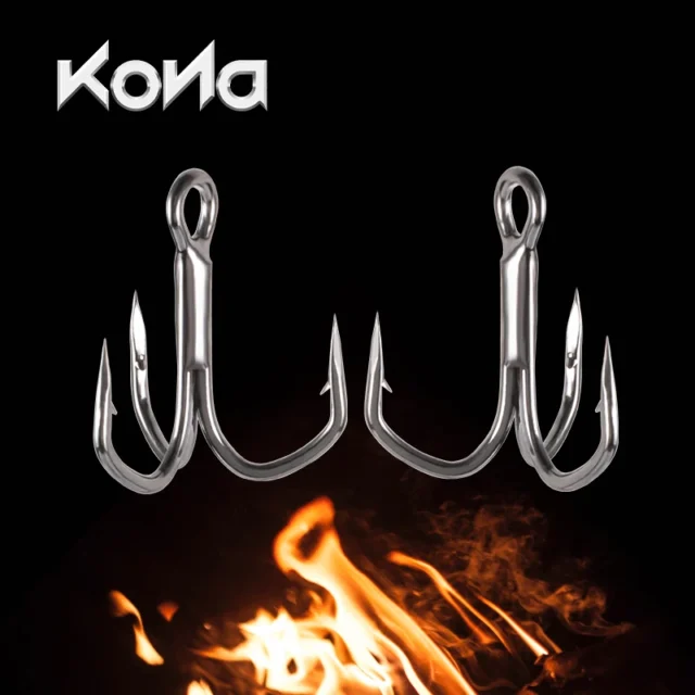 KONA 25~50PCS Treble Hooks Fishing Hooks Sharp Fishing Lure Anchor Barbed Hook High Carbon Steel Fishhook triple hook Fishing