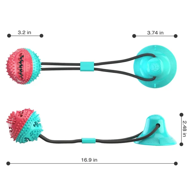 Large Dog Ball Toys Suction Cup Ropes Interactive Leaking Slow Feeder Chew Toy Toothing Clean Golden Retriever Big Pet Supplies - Image 2