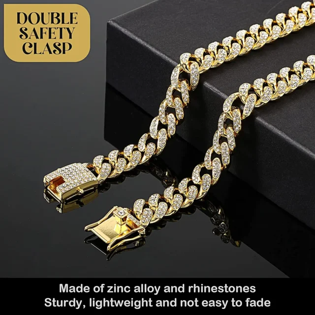 Luxury Gold Dog Chain Collar Cuban Chain Link Choke Collar for Small Medium Large Dogs Cats Pet Jewelry Necklace Accessories - Image 2