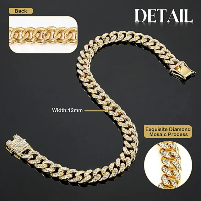 Luxury Gold Dog Chain Collar Cuban Chain Link Choke Collar for Small Medium Large Dogs Cats Pet Jewelry Necklace Accessories - Image 3