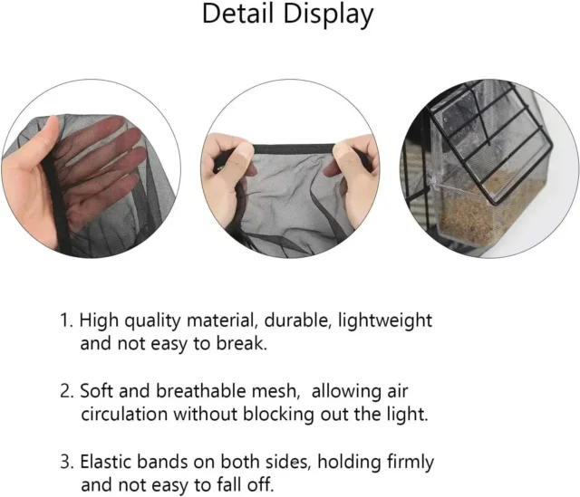 Mesh Bird Cage Cover Shell Skirt Net Easy Cleaning Catcher Guard Bird Cage Stretchy Mesh Parrot Bird Cage Net Jaula Para Pajaros - Image 4