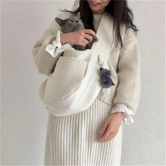 Pet Backpack Comfort Handmade Kitten Dog Single Shoulder Bag Outdoor Travel Breathable Crossbody Bag Supplies - Image 4