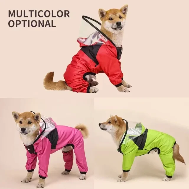 Pet Dog Raincoat The Dog Face Pet Clothes Jumpsuit Waterproof Dog Jacket Dogs Water Resistant Clothes for Dogs Pet Coat - Image 2