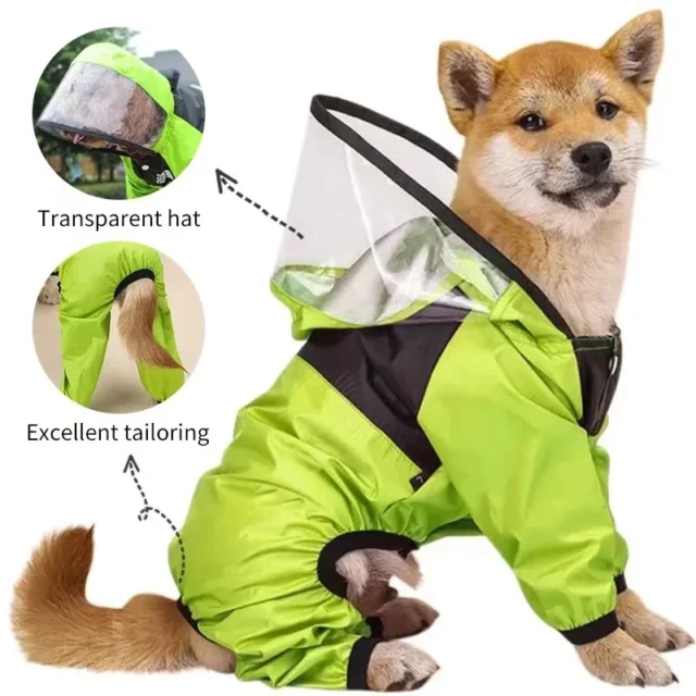 Pet Dog Raincoat The Dog Face Pet Clothes Jumpsuit Waterproof Dog Jacket Dogs Water Resistant Clothes for Dogs Pet Coat - Image 3