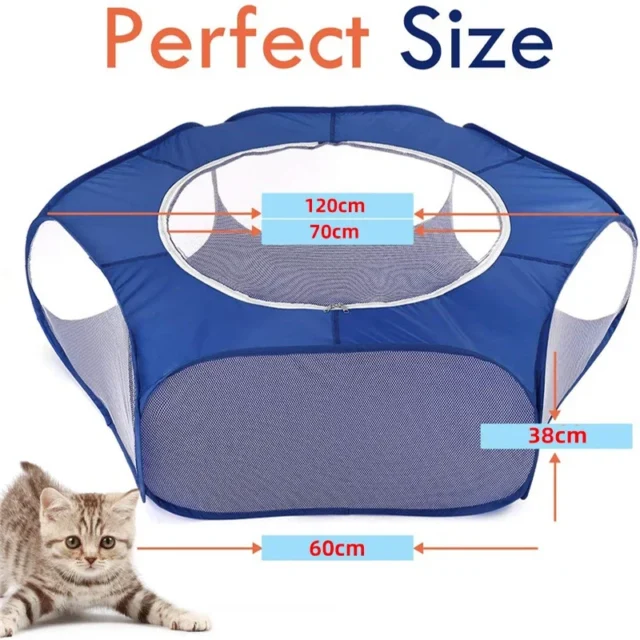 Portable Small Pet Cage Transparent Cat and Dog Cage Tent Pet Playpen Open Folding Yard Fence For Dog Hamster Rabbit Guinea Pig - Image 2