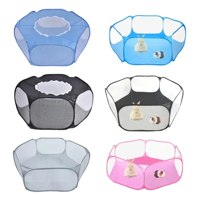 Portable Small Pet Cage Transparent Cat and Dog Cage Tent Pet Playpen Open Folding Yard Fence For Dog Hamster Rabbit Guinea Pig - Image 5