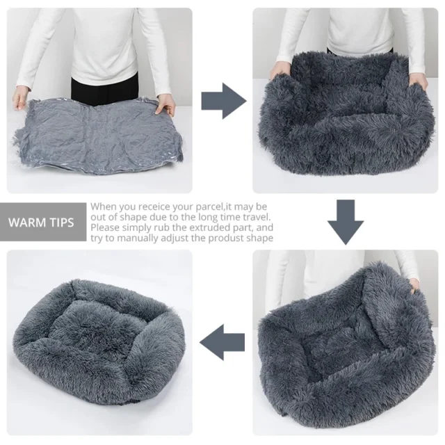 Rectangle Plush Dog Bed Winter Warm Mat Small Medium Big Pet Cat Dog Bed Kennel Puppy Sofacama Cat Cushion Pets Sofa Accessories - Image 7