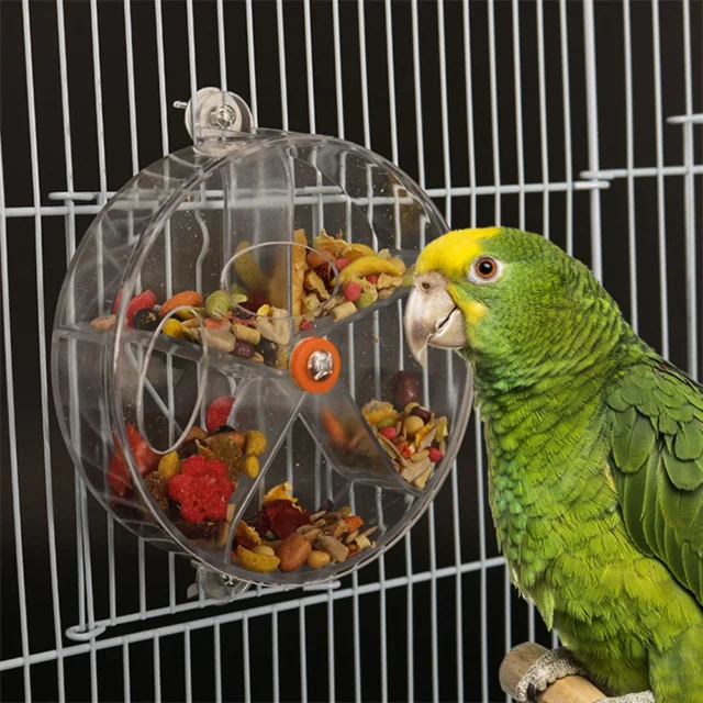 Rotate Parrot Foraging Toy Creative Chewing Bird Bite Toy Wheel Shape Birds Puzzle Feed Food Box Parakeet Cockatiel Conure - Image 2