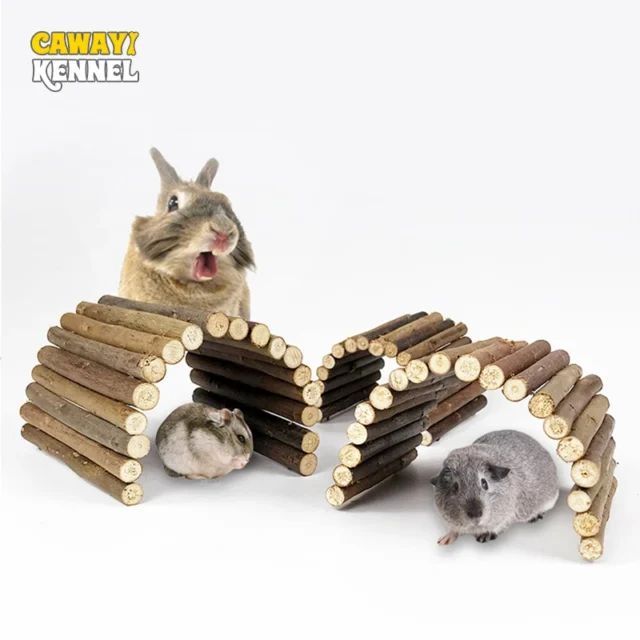 Small Pet Molar Willow Branch Rabbit Accessories Hamster Molar Supplies Totoro Climbing Ladder Fence Arch Bridge Toy D9106