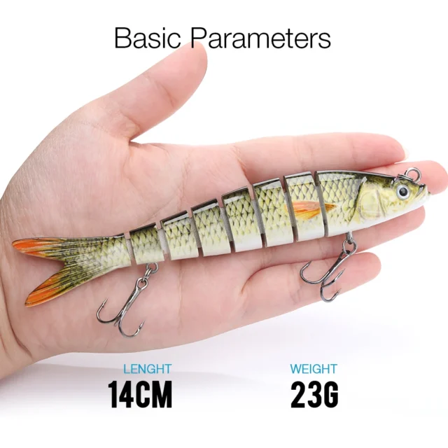 VTAVTA 10/14cm Sinking Wobblers Fishing Lures Jointed Crankbait Swimbait 8 Segment Hard Artificial Bait For Fishing Tackle Lure - Image 2