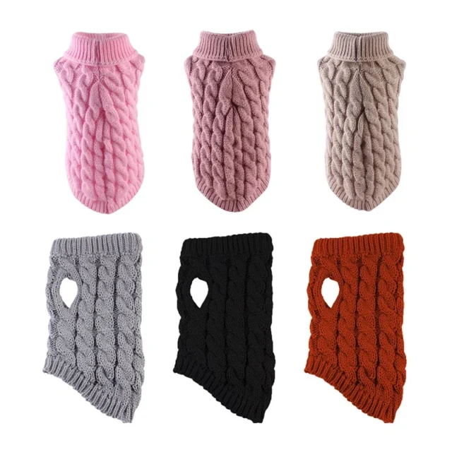 Warm Dog Cat Sweater Clothing Winter Turtleneck Knitted Pet Cat Puppy Clothes Costume For Small Dogs Cats Chihuahua Outfit Vest - Image 3