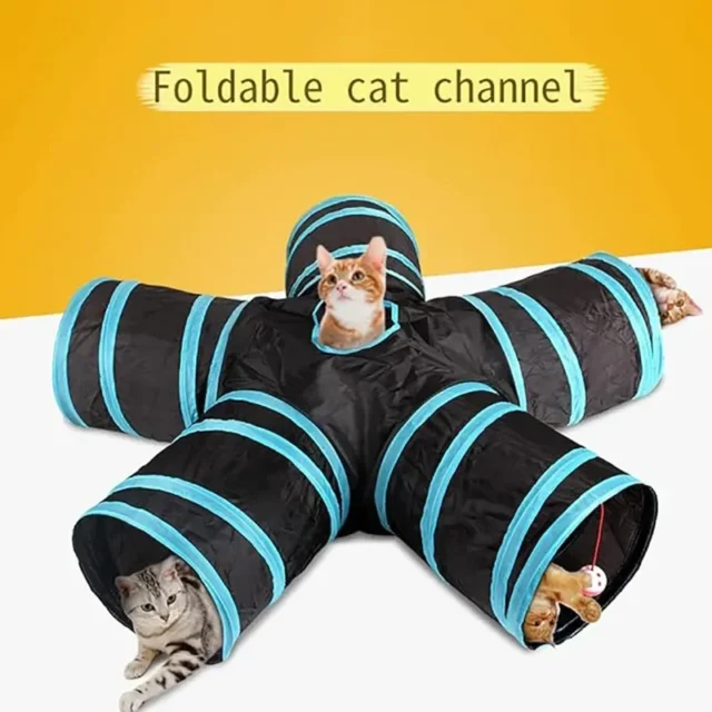 Wear-resistant Cat Play Tunnel Foldable Pet Animal Tunnels with Crinkle Playing Toy for Cats Guinea Pig Rabbits Funny Cat Supply - Image 2